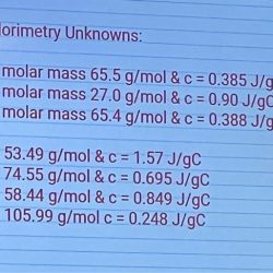 Experiment 25 report sheet calorimetry