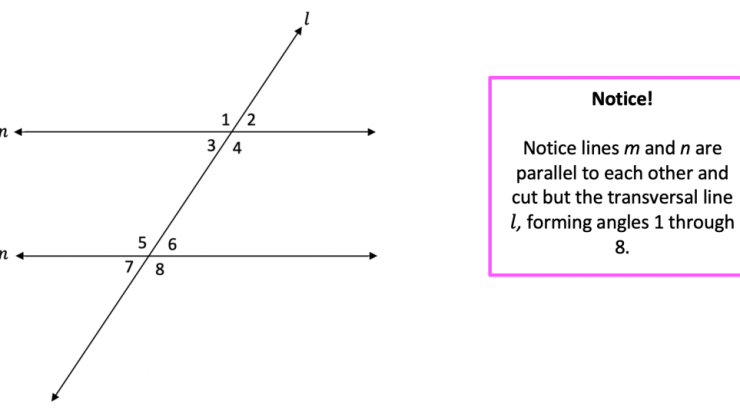 Parallel lines and transversals notes