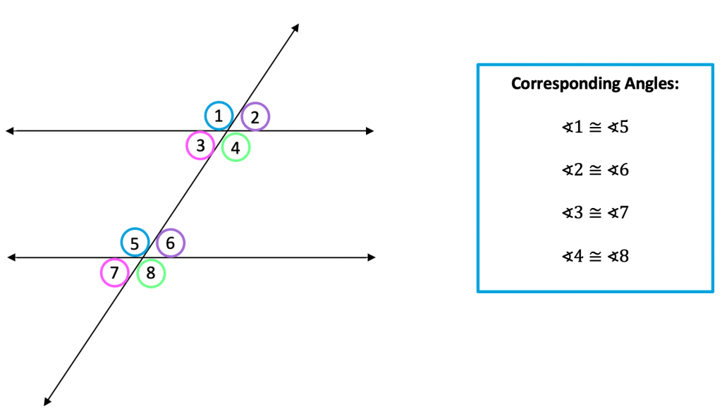 Parallel lines and transversals notes