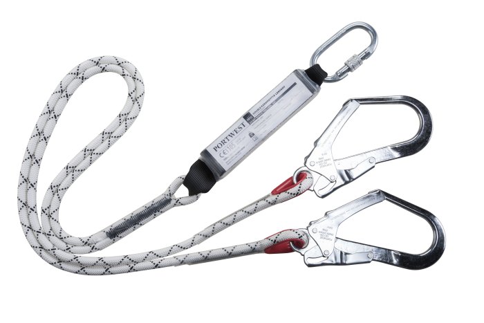 Lanyards that have no shock-absorbing features are used for